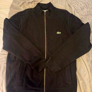 LACOSTE black full zip sweater